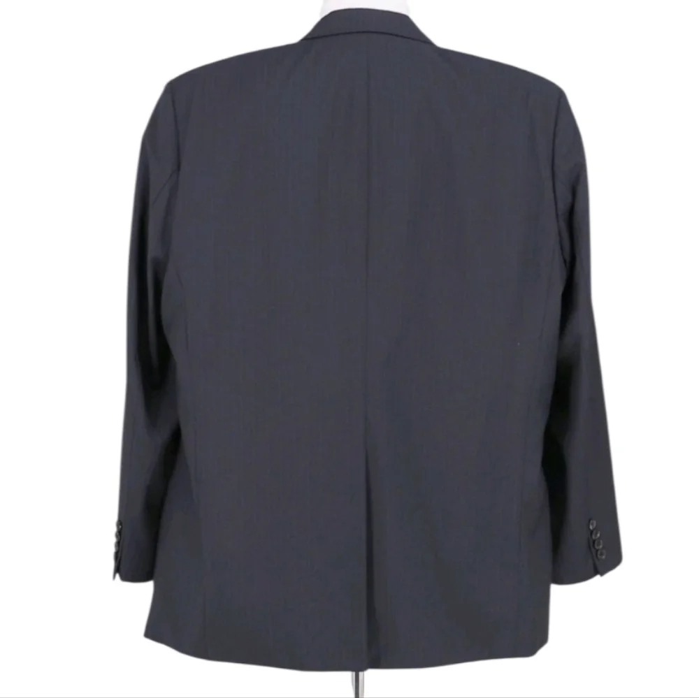 BOSS Hugo Boss Dark navy Blue cotton pinstriped Suit Jacket rosselini movie 38r